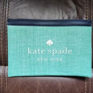 Kate Spade large zip pouch in aqua bloom